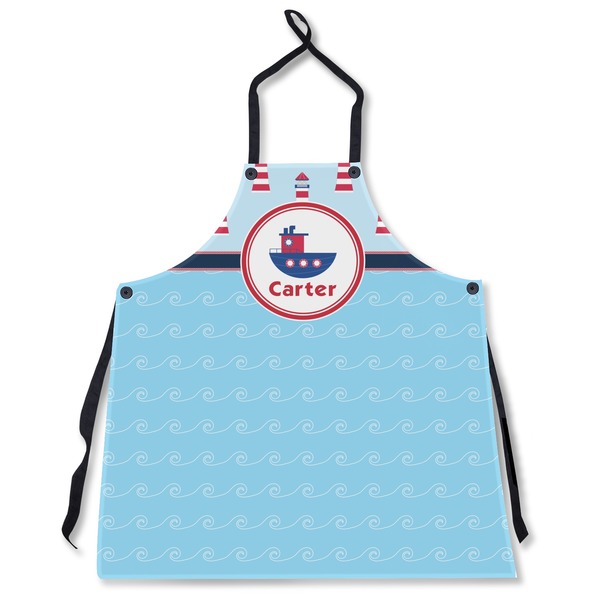Custom Light House & Waves Apron Without Pockets w/ Name or Text