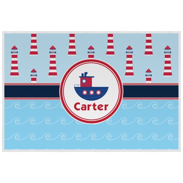 Custom Light House & Waves Laminated Placemat w/ Name or Text