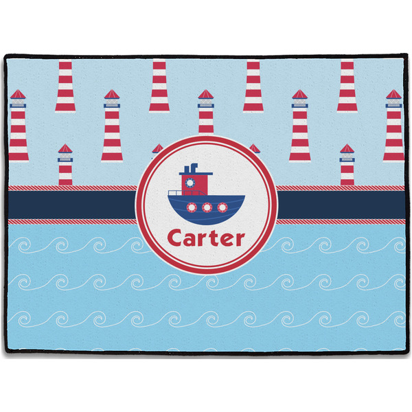 Custom Light House & Waves Door Mat - 24"x18" (Personalized)