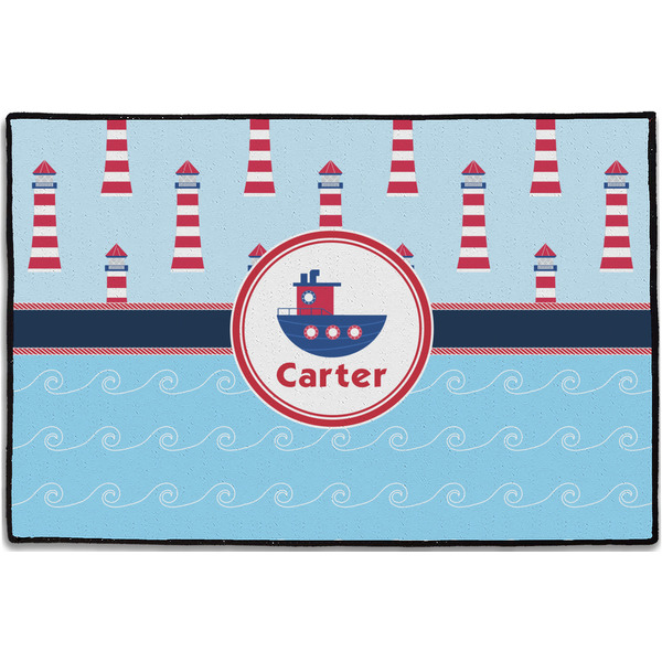 Light House & Waves Personalized Door Mat - 36x24 (APPROVAL)