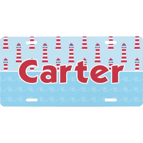 Custom Light House & Waves Front License Plate (Personalized)