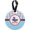 Light House & Waves Personalized Round Luggage Tag