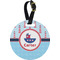 Light House & Waves Plastic Luggage Tag - Round (Personalized)