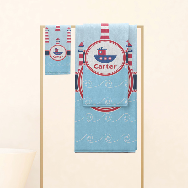 Light House & Waves Personalized Towel Set
