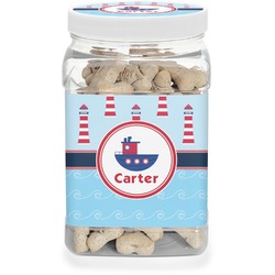 Light House & Waves Dog Treat Jar (Personalized)