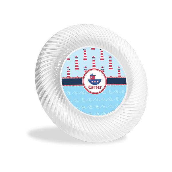 Custom Light House & Waves Plastic Party Appetizer & Dessert Plates - 6" (Personalized)
