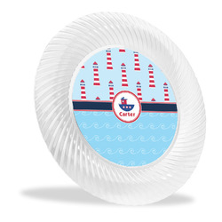 Light House & Waves Plastic Party Dinner Plates - 10" (Personalized)
