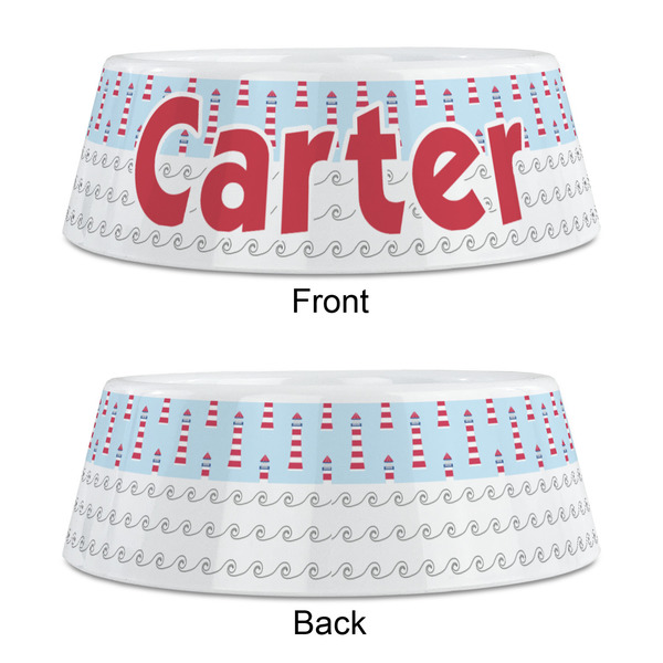 Light House & Waves Plastic Pet Bowls - Medium - APPROVAL