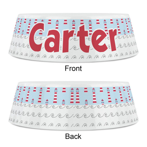 Light House & Waves Plastic Pet Bowls - Small - APPROVAL