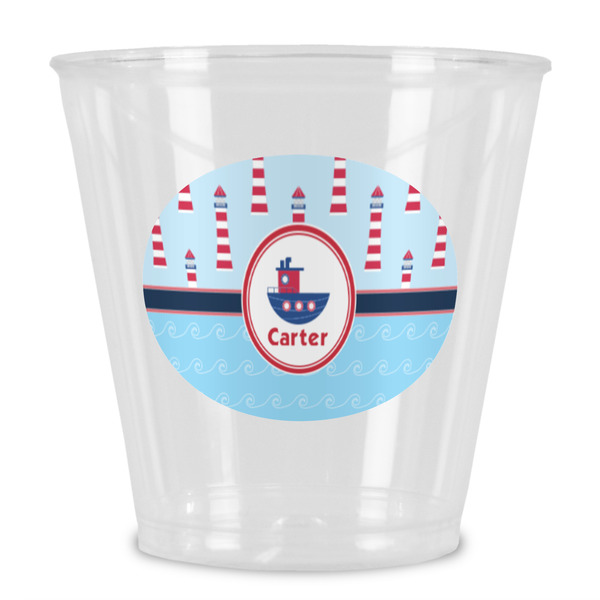 Custom Light House & Waves Plastic Shot Glass (Personalized)