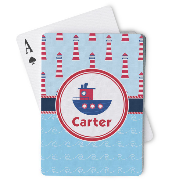Custom Light House & Waves Playing Cards (Personalized)