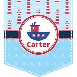 Light House & Waves Iron On Faux Pocket (Personalized)