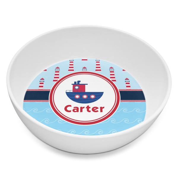 Custom Light House & Waves Melamine Bowl - 8 oz (Personalized)