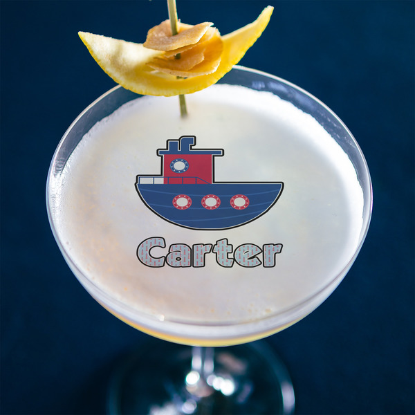 Light House & Waves Printed Drink Topper - Large - In Context