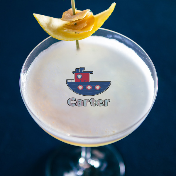 Light House & Waves Printed Drink Topper - Medium - In Context