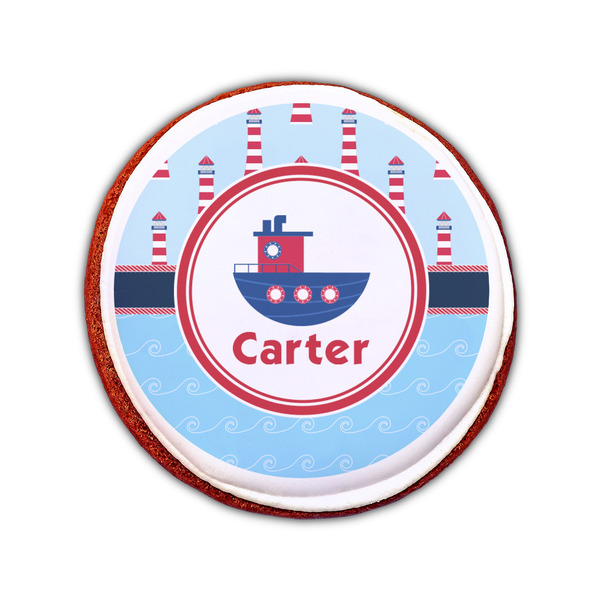 Light House & Waves Printed Icing Circle - Small - On Cookie