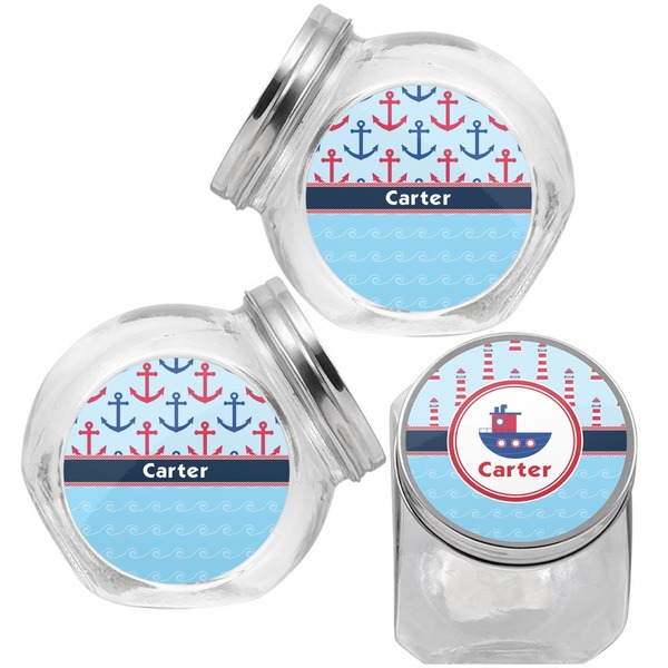 Light House & Waves Puppy Treat Jar - Top Left Right