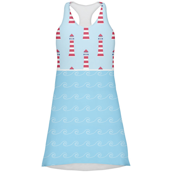 Custom Light House & Waves Racerback Dress - X Large