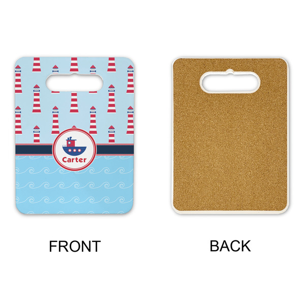 Light House & Waves Rectangle Trivet with Handle - APPROVAL