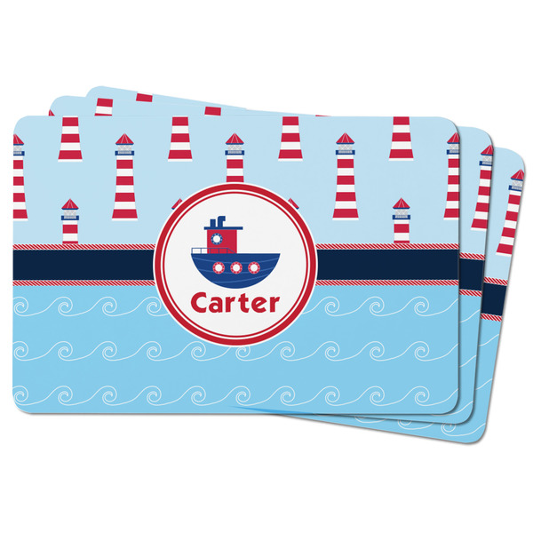 Light House & Waves Rectangular Fridge Magnet - THREE