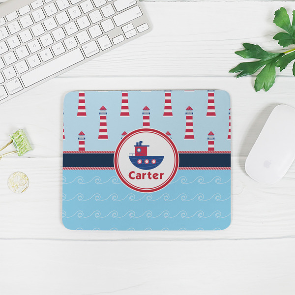 Light House & Waves Rectangular Mouse Pad - LIFESTYLE 2