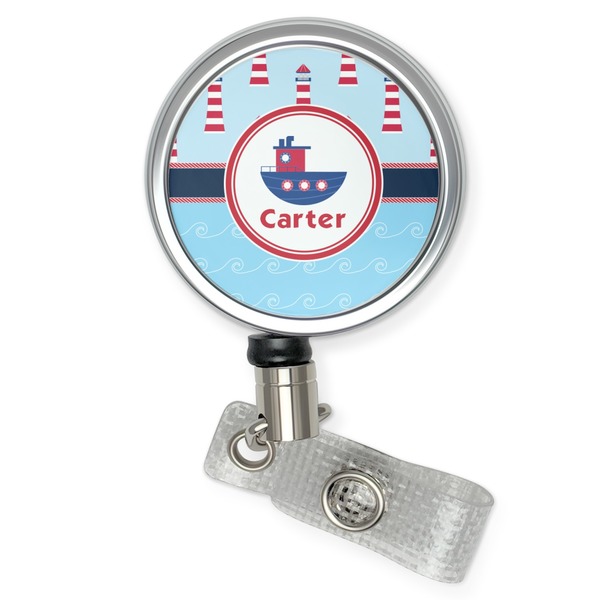 Custom Light House & Waves Retractable Badge Reel (Personalized)