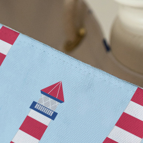 Light House & Waves Large Rope Tote - Close Up View