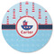 Light House & Waves Round Rubber Backed Coaster (Personalized)