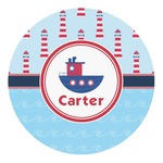 Light House & Waves Round Decal - Small (Personalized)