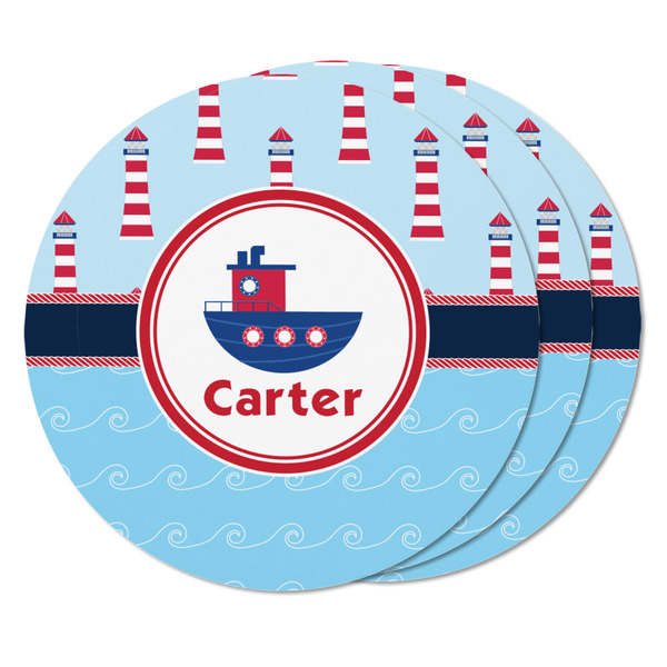 Light House & Waves Round Fridge Magnet - THREE