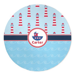 Light House & Waves 5' Round Indoor Area Rug (Personalized)