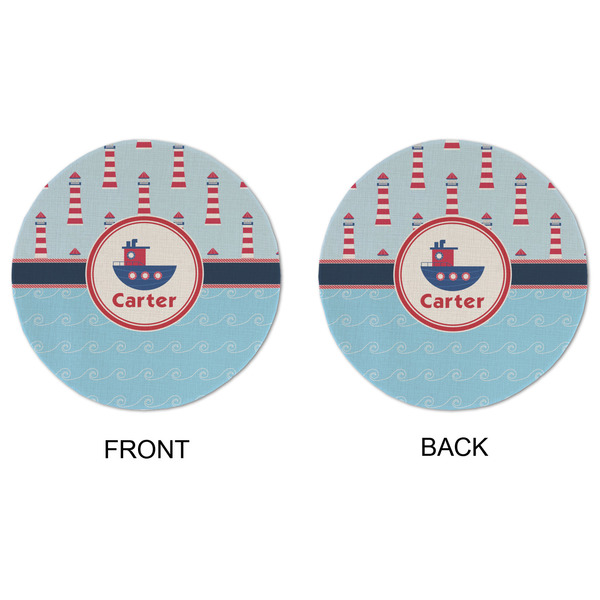Light House & Waves Round Linen Placemats - APPROVAL (double sided)