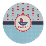 Light House & Waves Round Linen Placemat (Personalized)