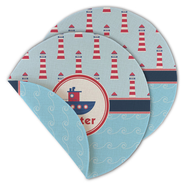 Light House & Waves Round Linen Placemats - MAIN (Double-Sided)