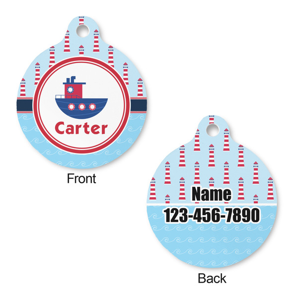 Light House & Waves Round Pet ID Tag - Large - Approval