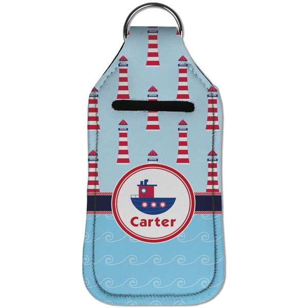 Light House & Waves Sanitizer Holder Keychain - Large (Front)
