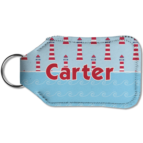 Light House & Waves Sanitizer Holder Keychain - Small (Back)
