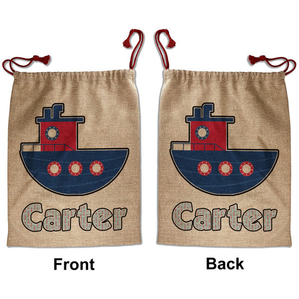 Custom Light House & Waves Santa Sack - Front & Back (Personalized)