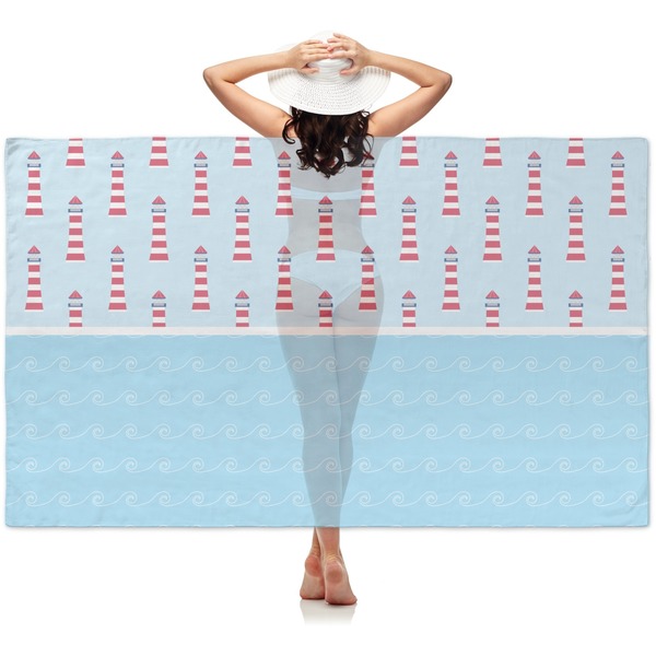 Custom Light House & Waves Sheer Sarong