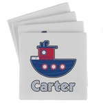 Light House & Waves Absorbent Stone Coasters - Set of 4 (Personalized)