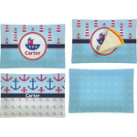 Light House & Waves Set of 4 Glass Rectangular Appetizer / Dessert Plate (Personalized)