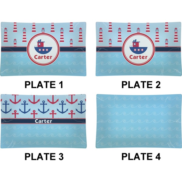 Light House & Waves Set of Rectangular Dinner Plates (Approval)
