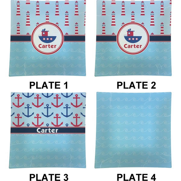 Light House & Waves Set of Square Dinner Plates (Approval)