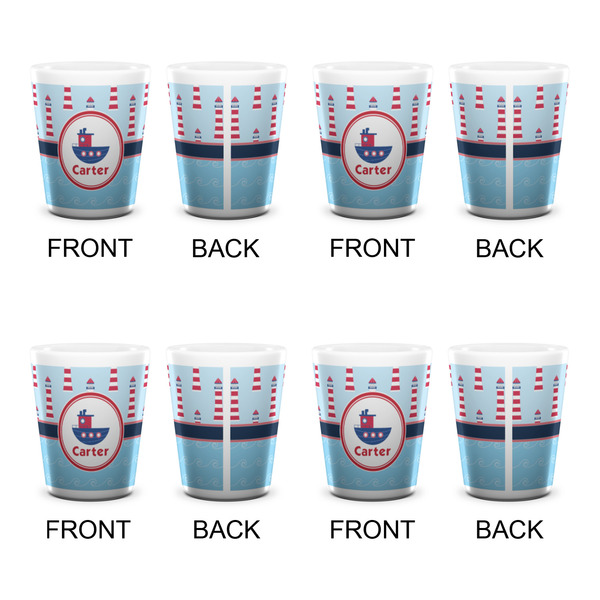 Light House & Waves Shot Glass - White - Set of 4 - APPROVAL