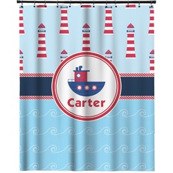 Light House & Waves Extra Long Shower Curtain - 70"x84" (Personalized)
