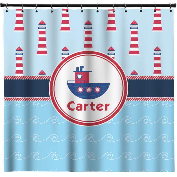 Custom Light House & Waves Shower Curtain - Custom Size (Personalized)