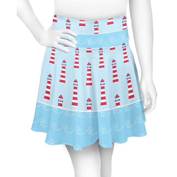 Custom Light House & Waves Skater Skirt - 2X Large