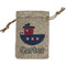 Light House & Waves Small Burlap Gift Bag - Front