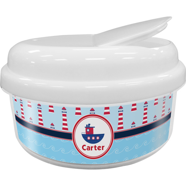 Custom Light House & Waves Snack Container (Personalized)