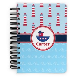 Light House & Waves Spiral Notebook - 5x7 w/ Name or Text